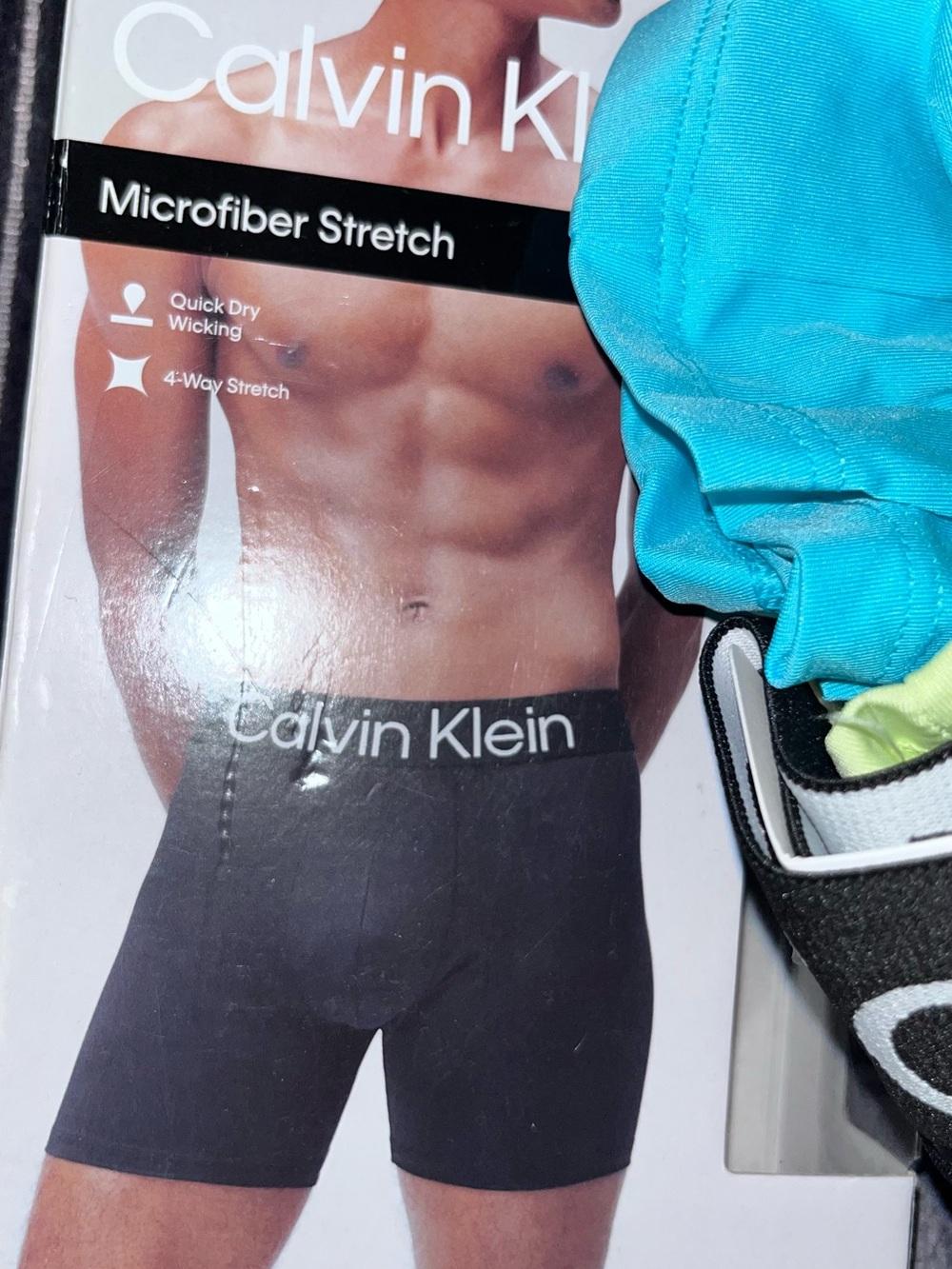 Calvin Klein Men’s Microfiber Stretch Boxer Briefs - Blue black green 2026